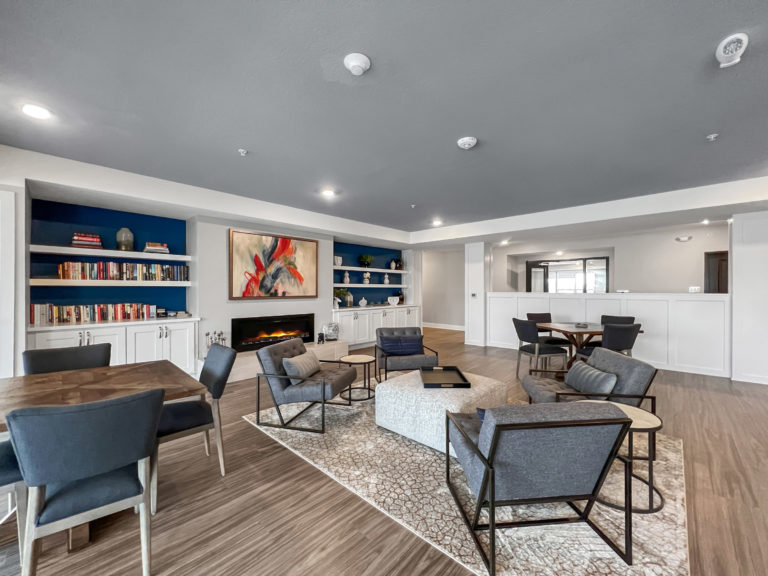 Aventura amenity space - library space where homeowners gather